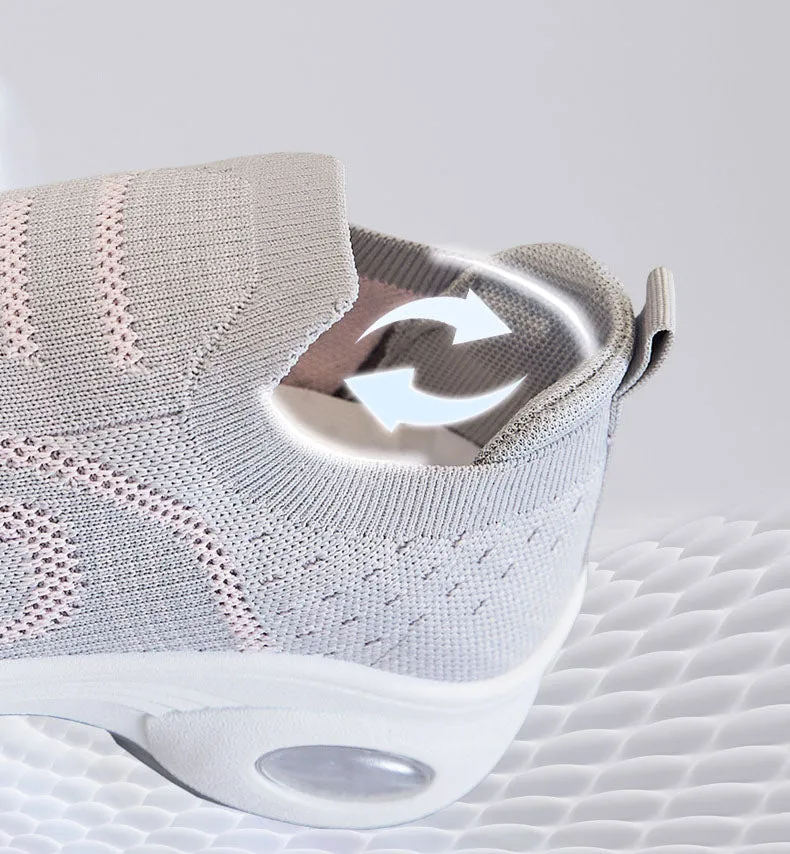 Lightweight Breathable Almond Toe Slip-On Sneakers for Women