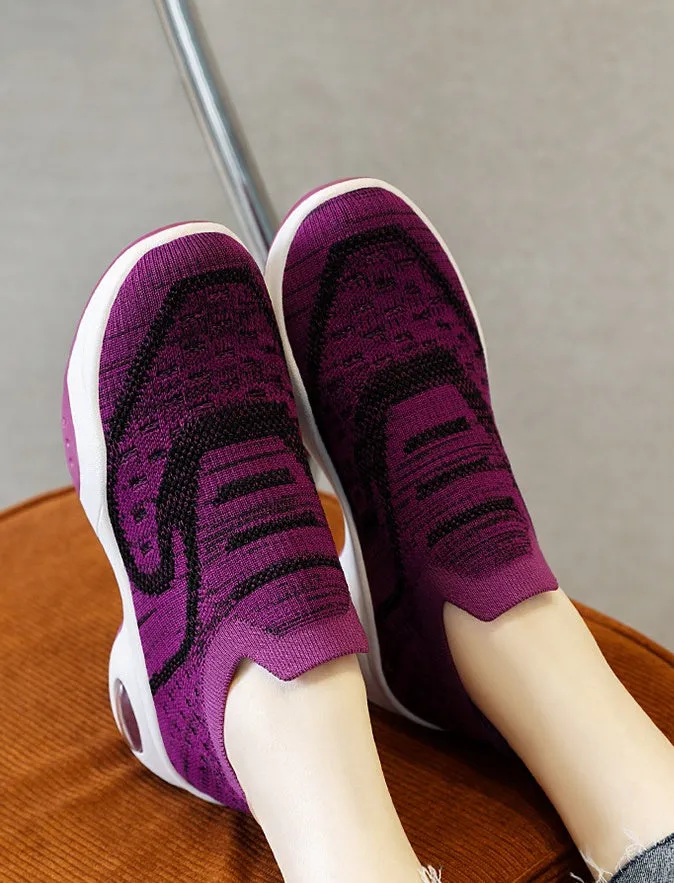 Lightweight Breathable Almond Toe Slip-On Sneakers for Women