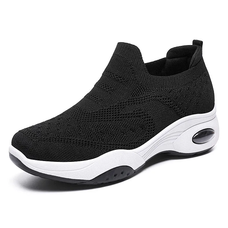 Lightweight Breathable Almond Toe Slip-On Sneakers for Women