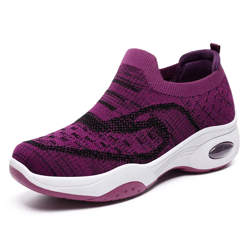 Lightweight Breathable Almond Toe Slip-On Sneakers for Women
