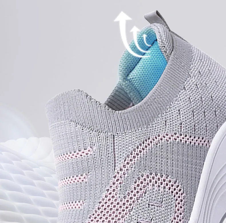 Lightweight Breathable Almond Toe Slip-On Sneakers for Women