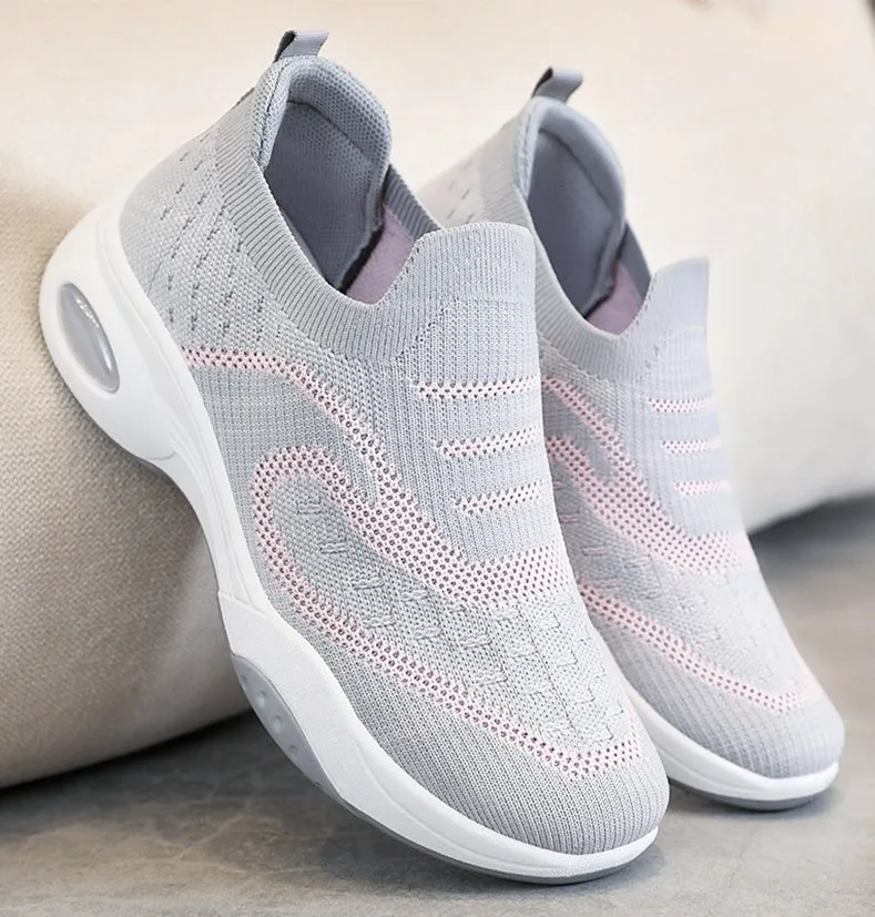 Lightweight Breathable Almond Toe Slip-On Sneakers for Women