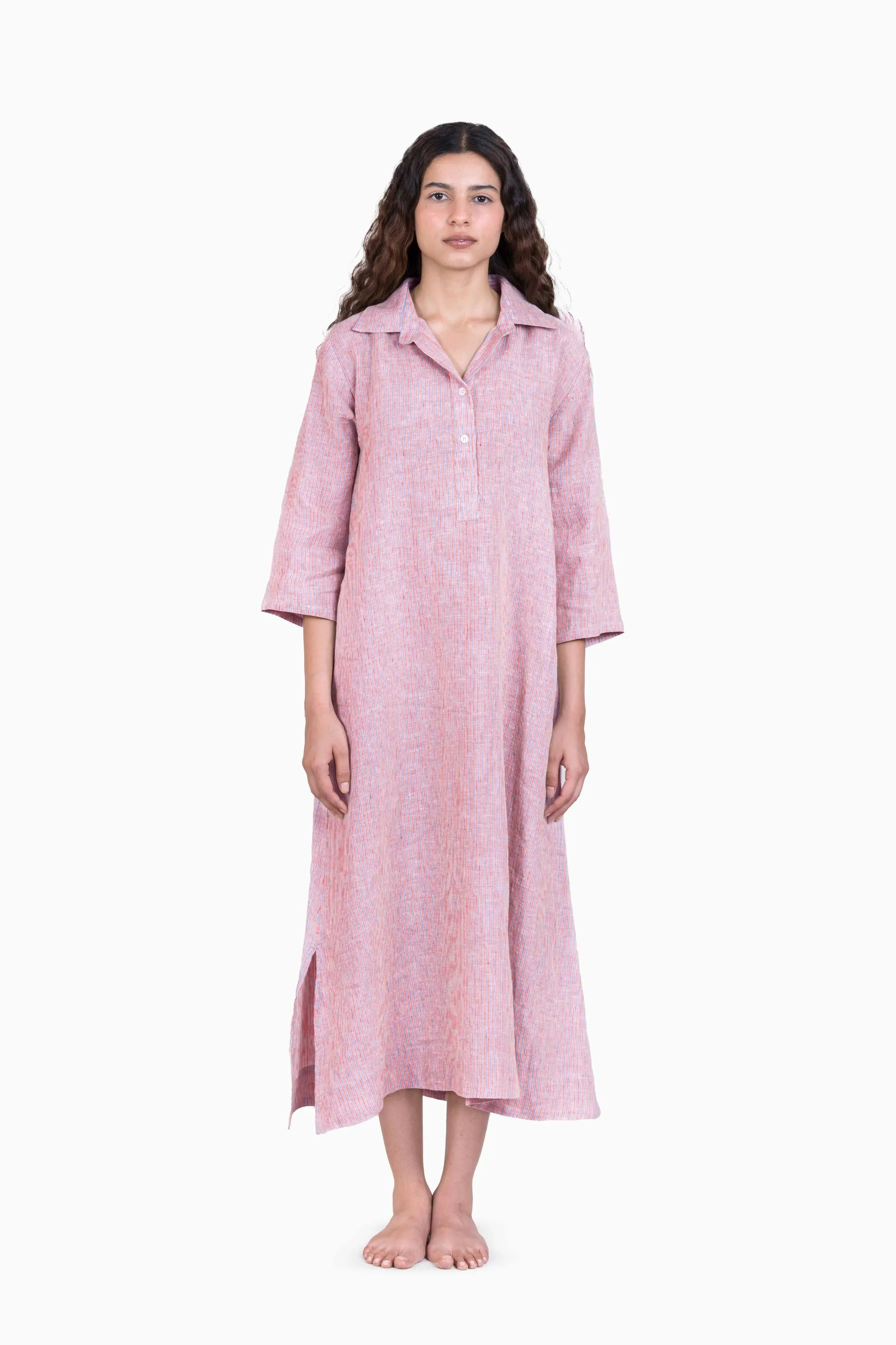 Linen Avery Dress-Swirly Yellow