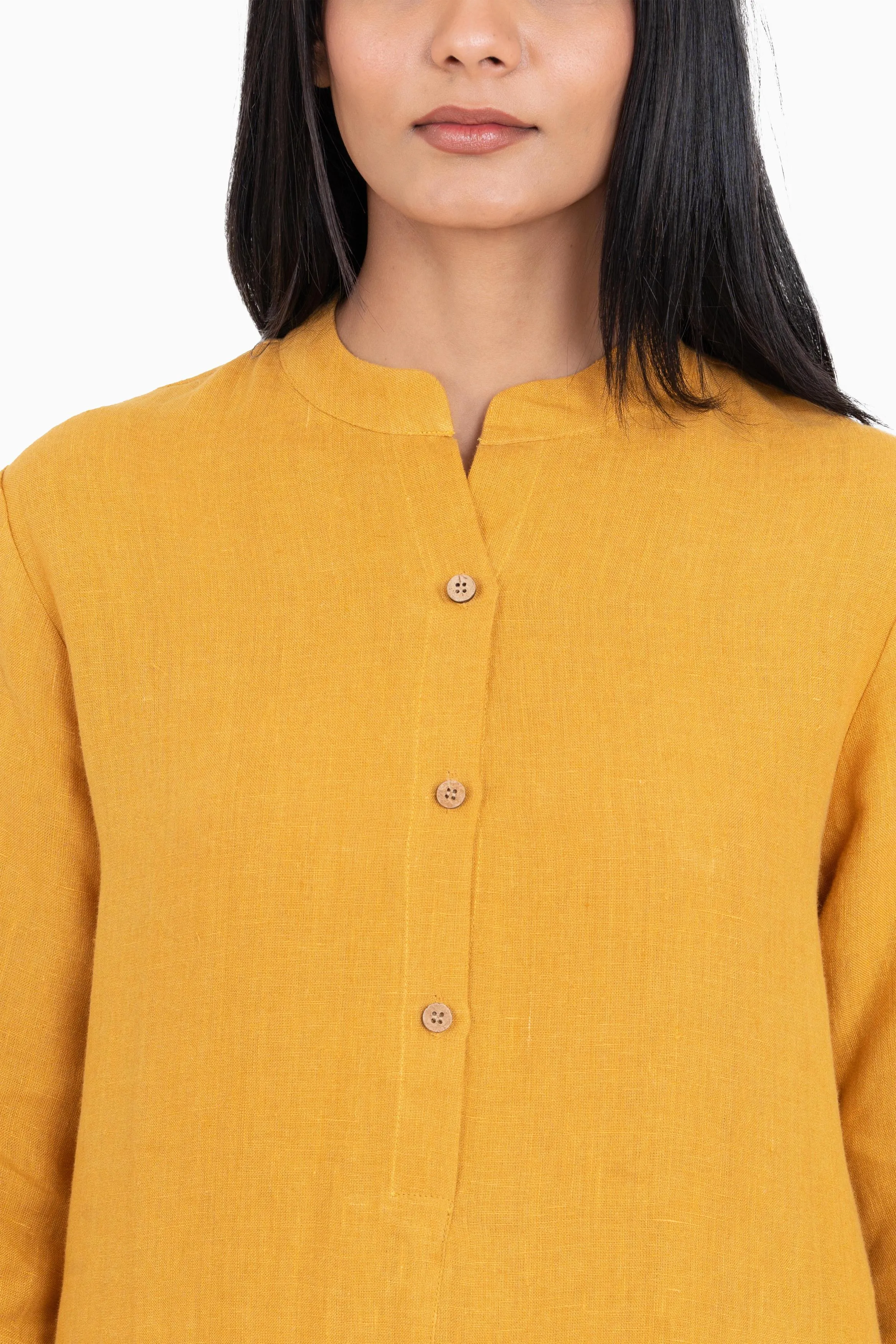 Linen Idris Shirt Dress-Stormy Blue