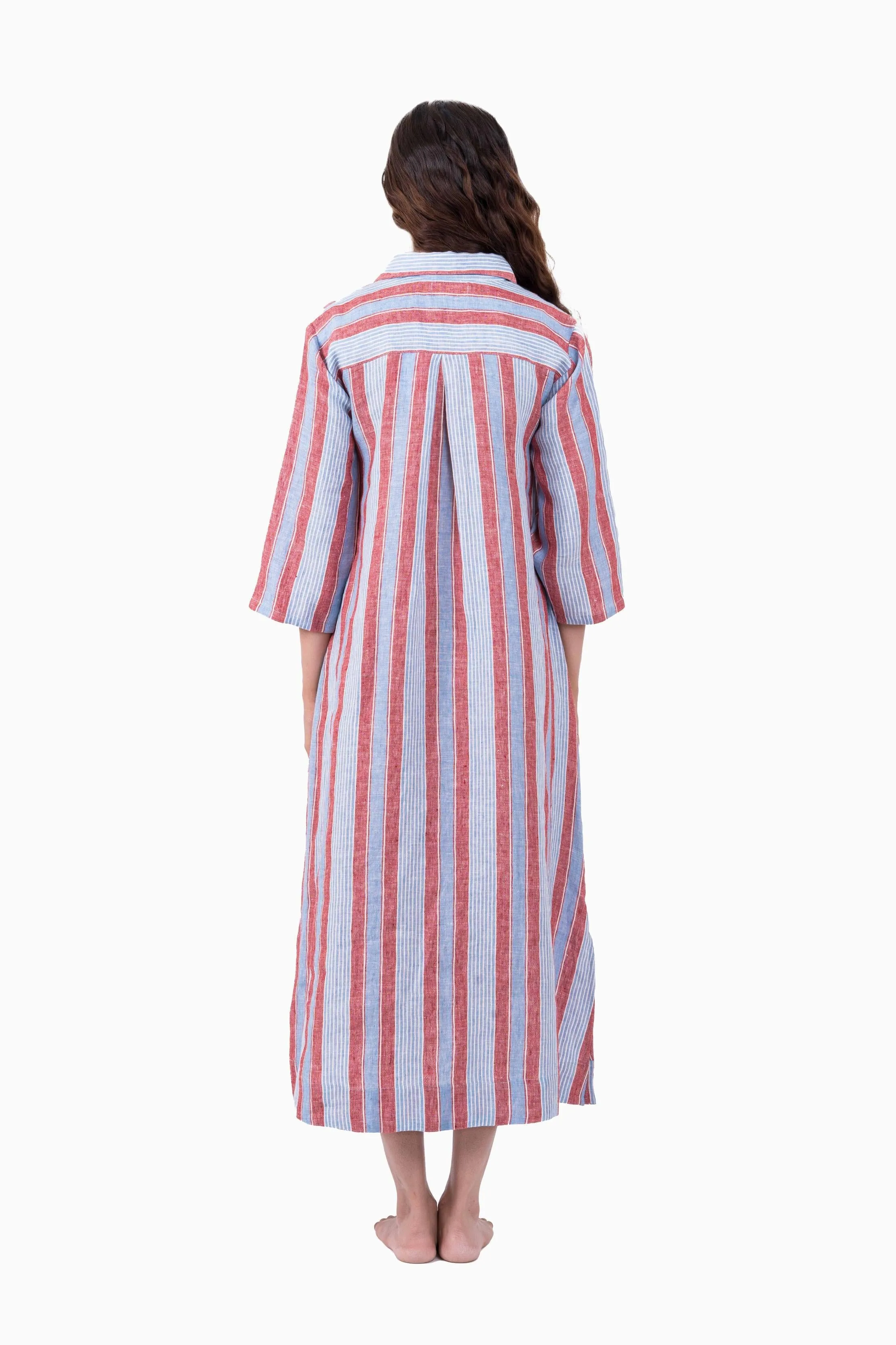 Linen Vesper Dress-Vern Green