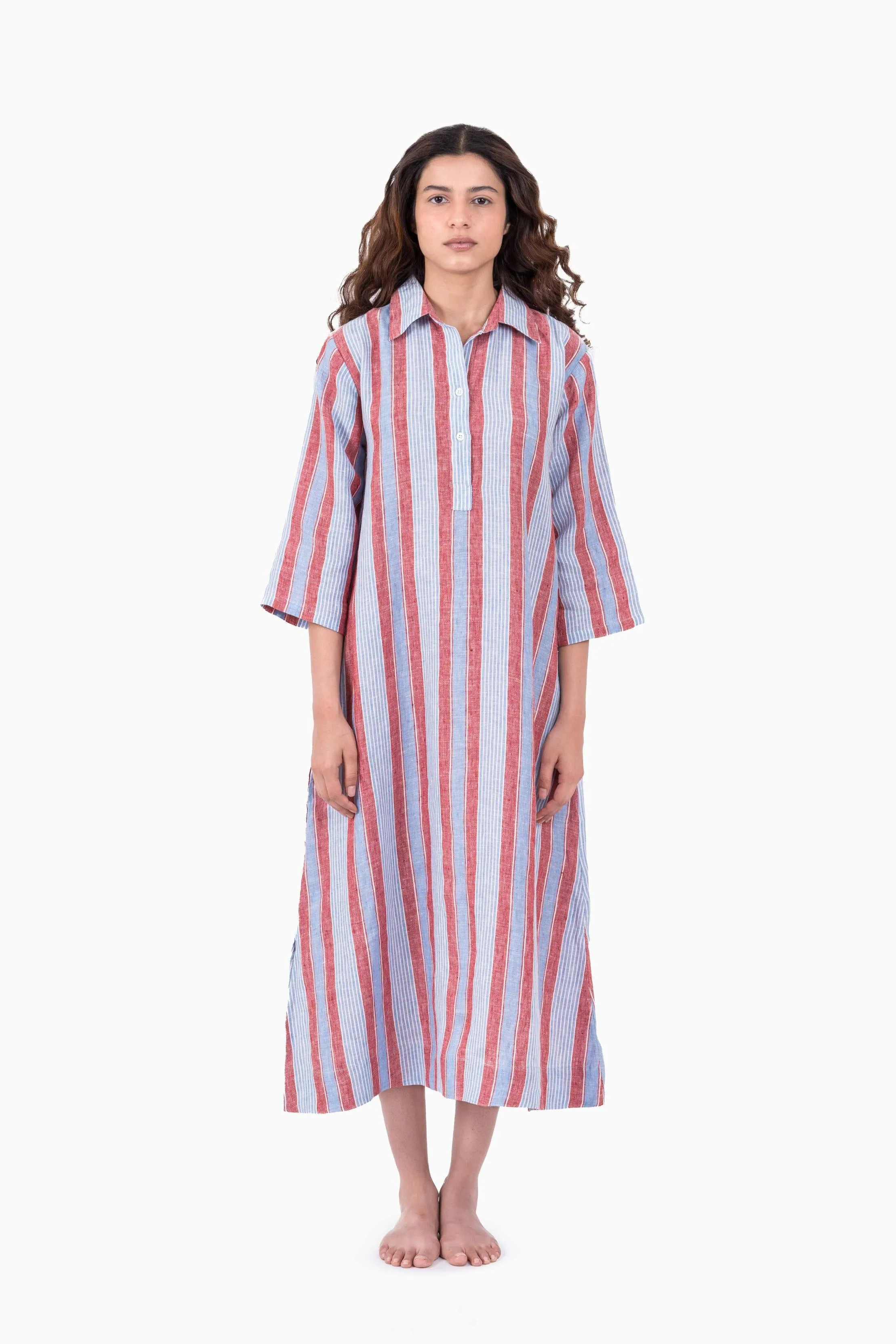 Linen Vesper Dress-Vern Green