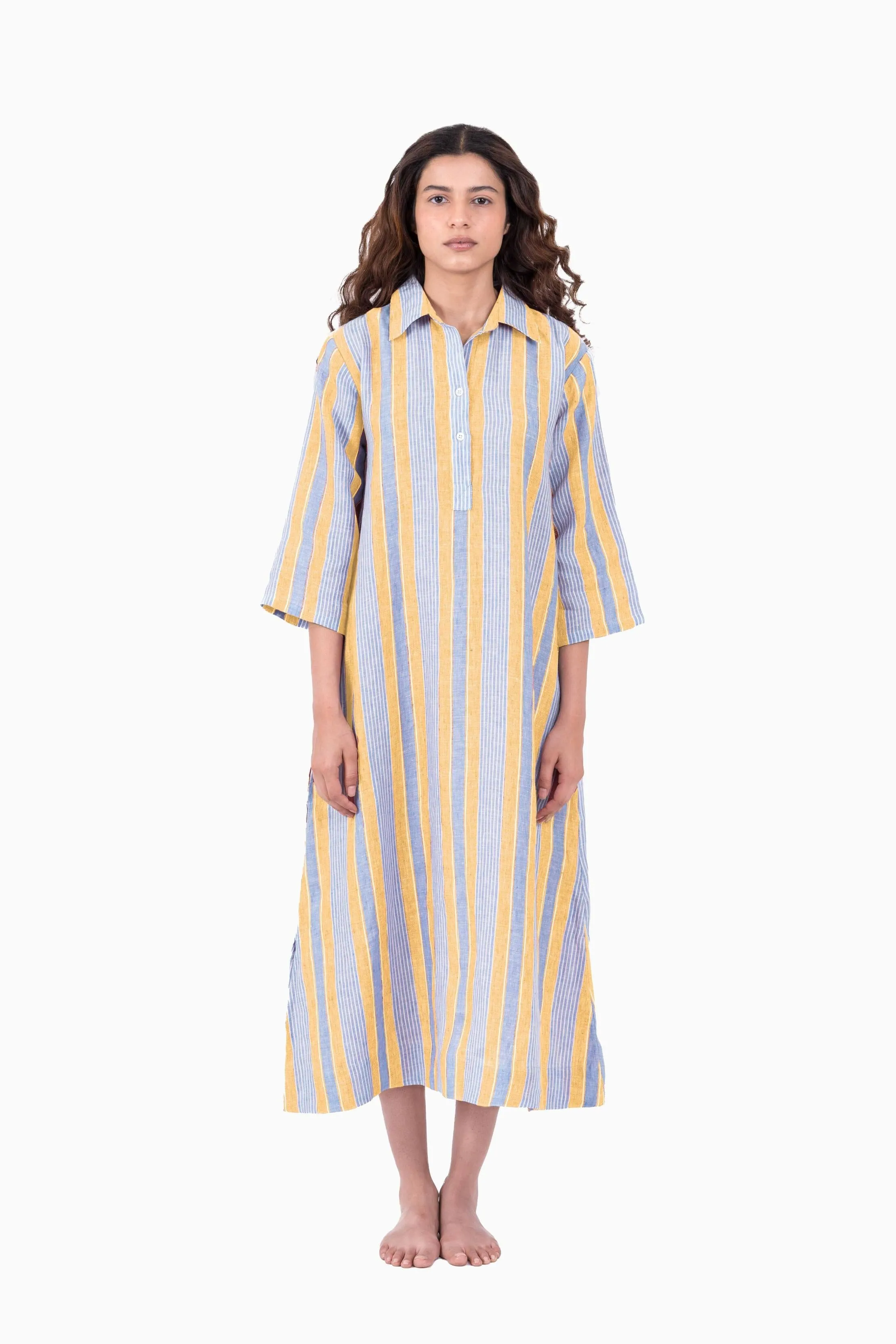 Linen Vesper Dress-Vern Green