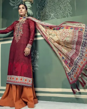 Long Shirt Flair Palazzo Designer Lawn dress by Maria B - L1507