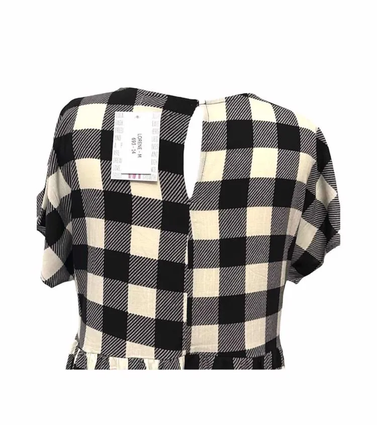 Lorene - Black White Plaid