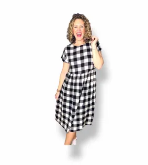 Lorene - Black White Plaid