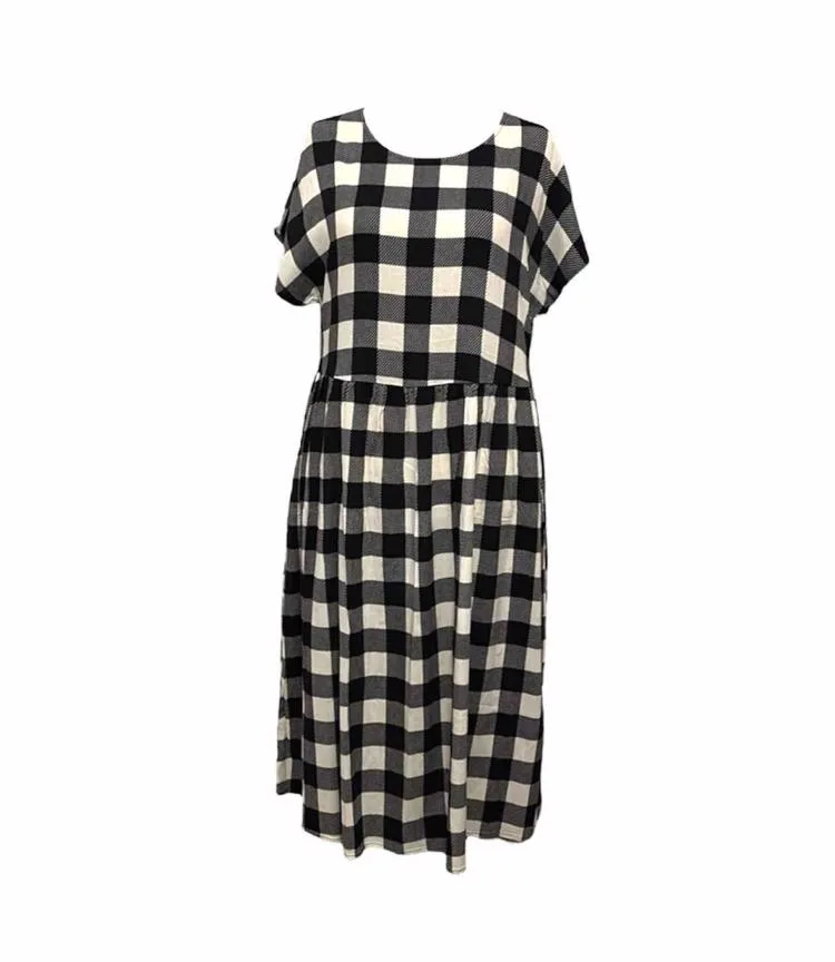 Lorene - Black White Plaid
