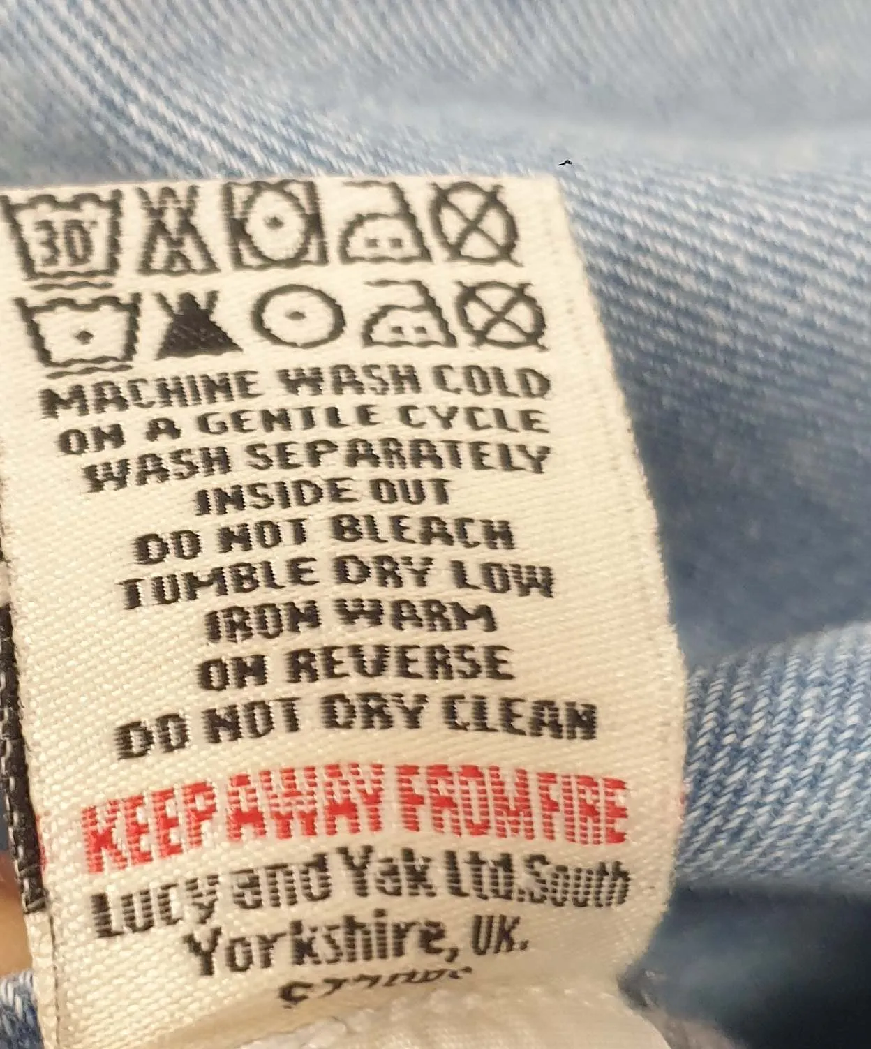 Lucy & Yak lightwash denim dungaree shorts size UK32R