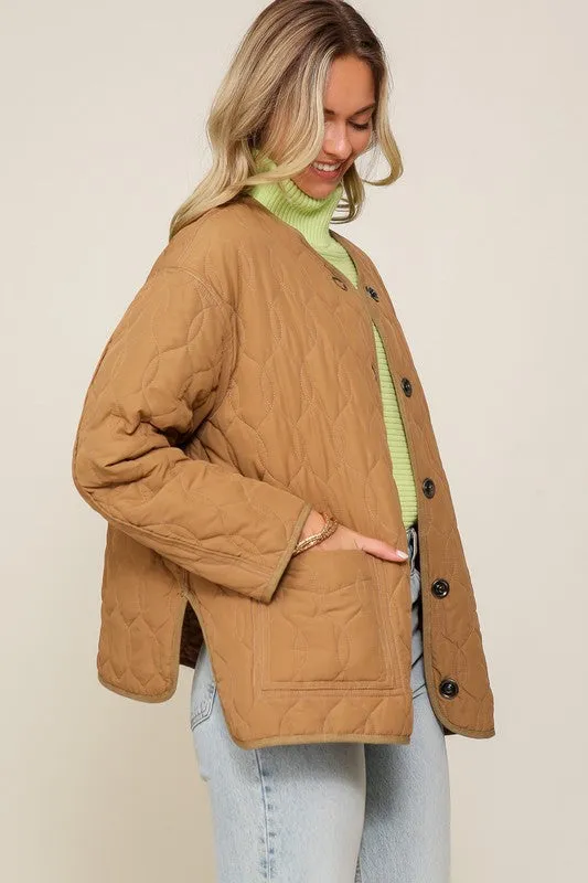 Lumiere Quilted Puffer Jacket with Pockets