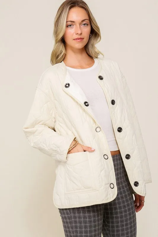 Lumiere Quilted Puffer Jacket with Pockets