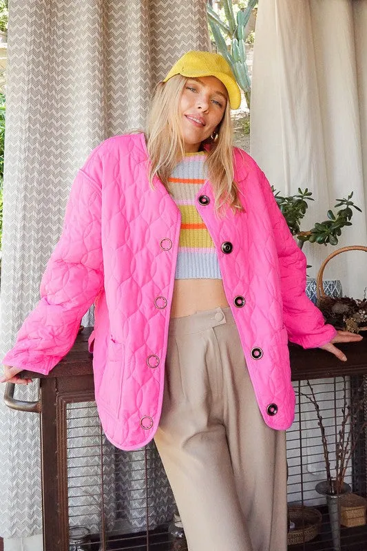 Lumiere Quilted Puffer Jacket with Pockets