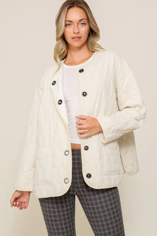 Lumiere Quilted Puffer Jacket with Pockets
