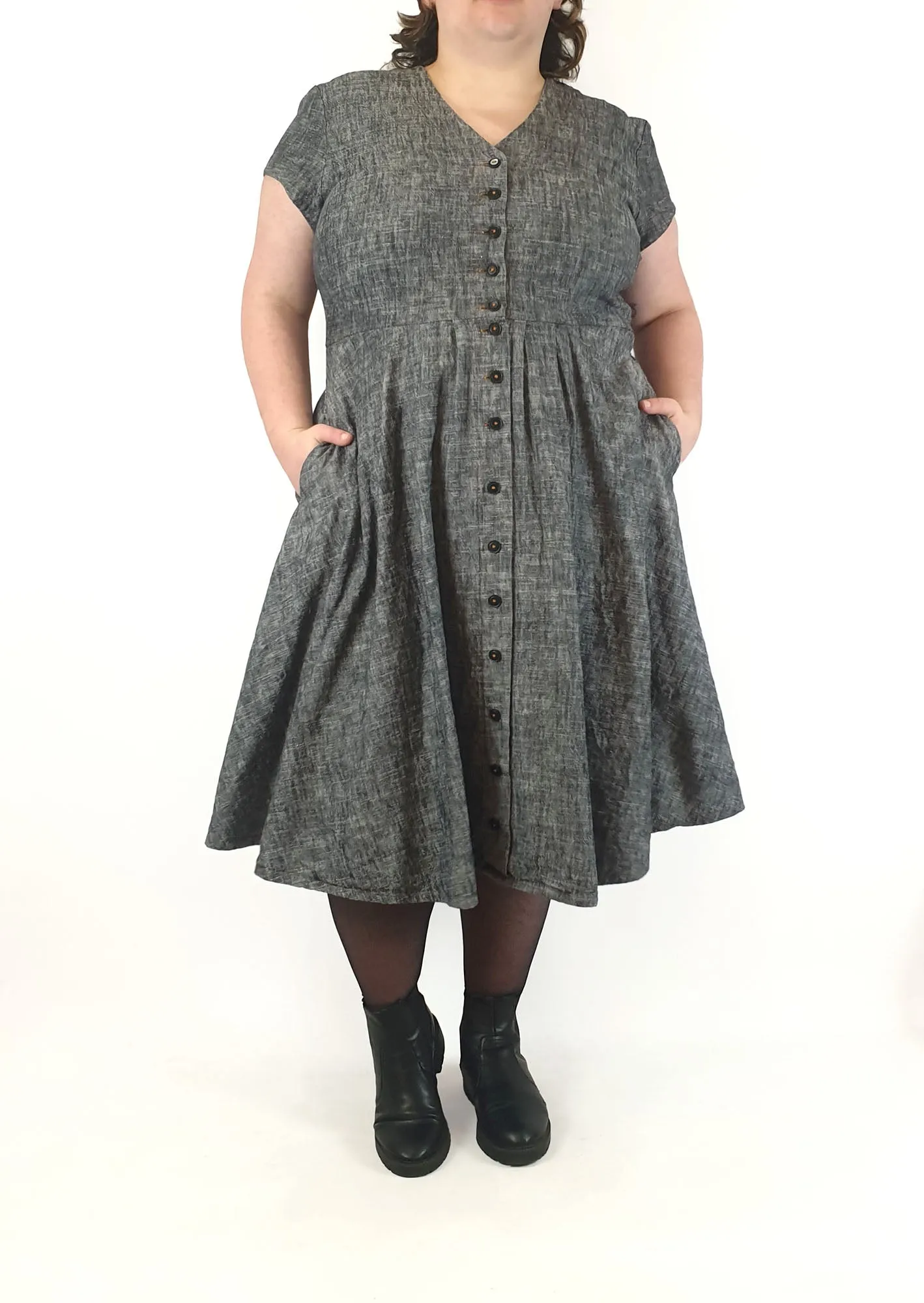 Made590 saski natural denim look cotton dress size 3X