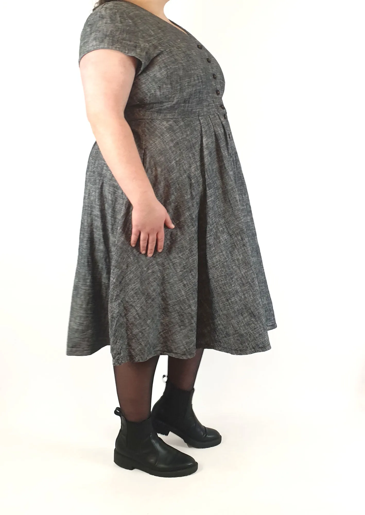 Made590 saski natural denim look cotton dress size 3X