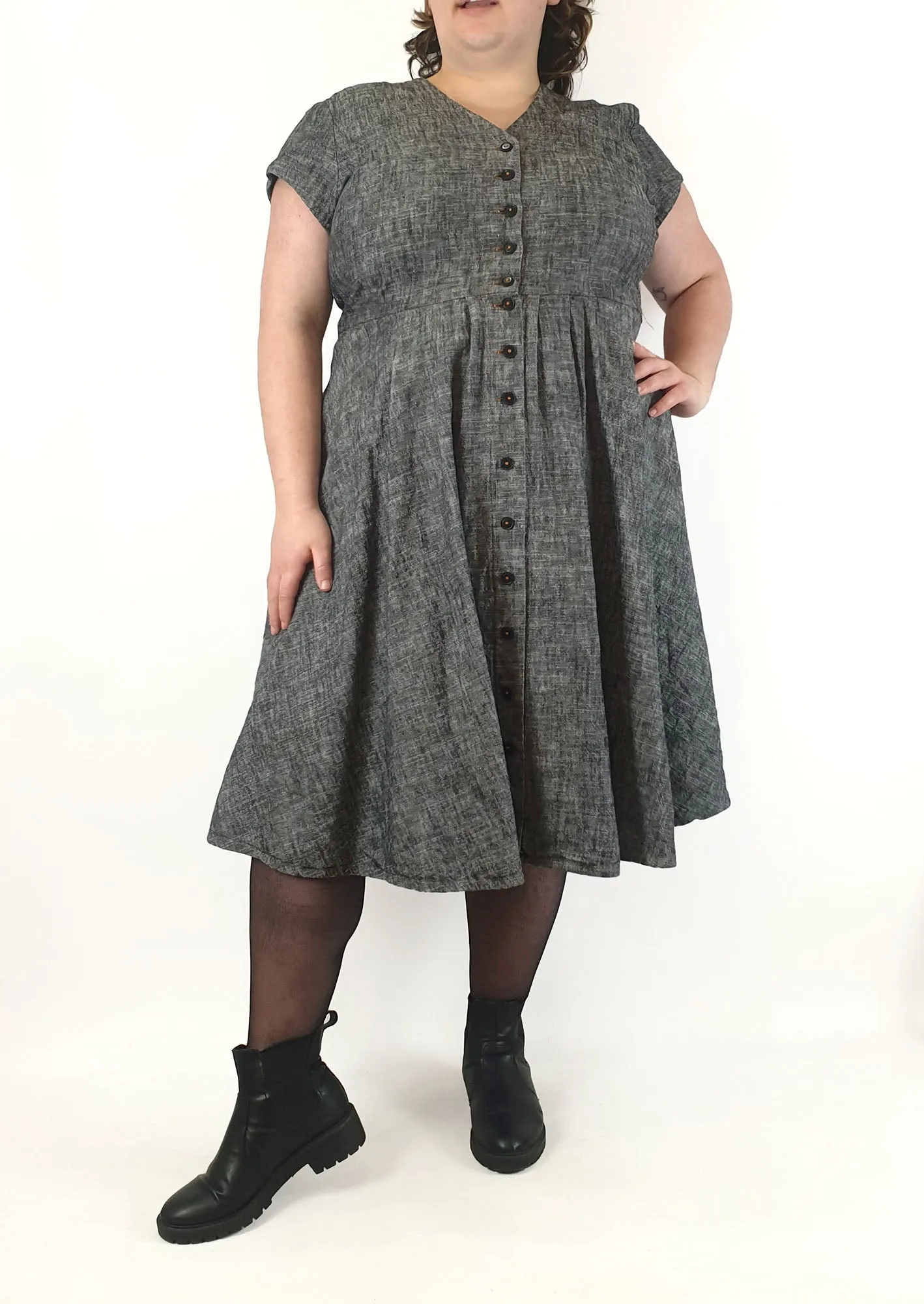 Made590 saski natural denim look cotton dress size 3X