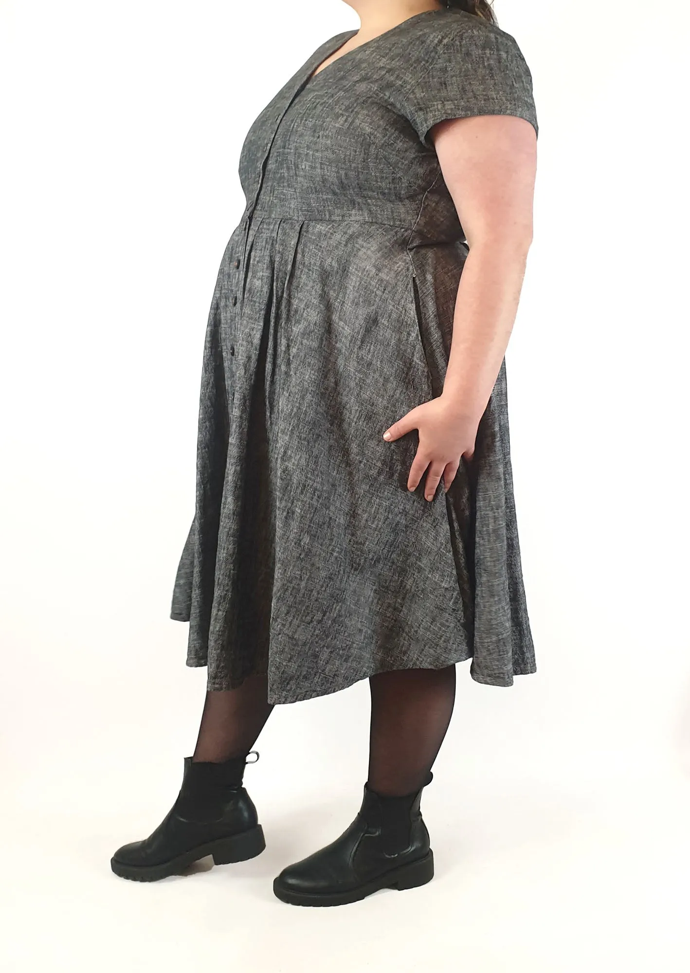 Made590 saski natural denim look cotton dress size 3X
