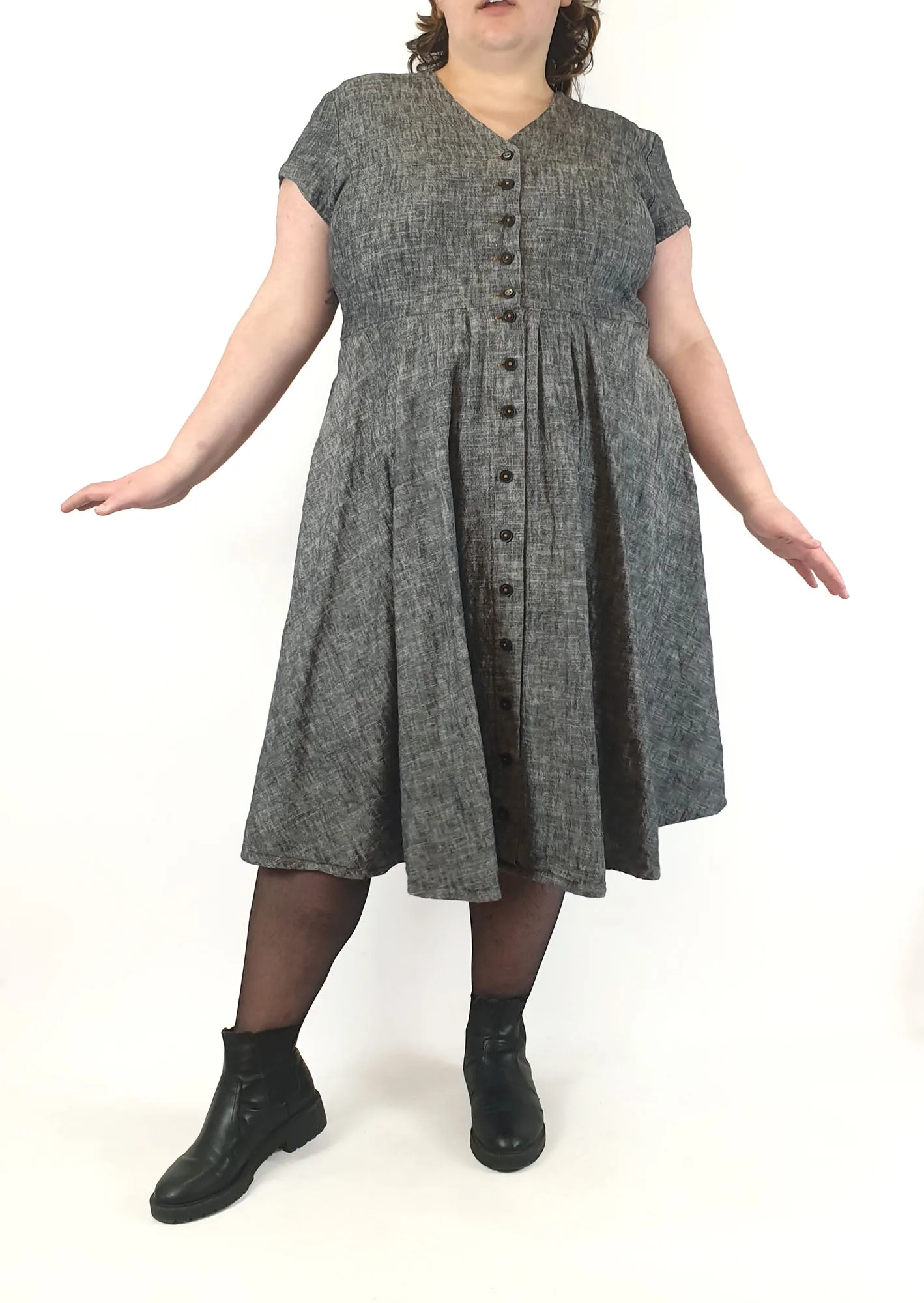 Made590 saski natural denim look cotton dress size 3X