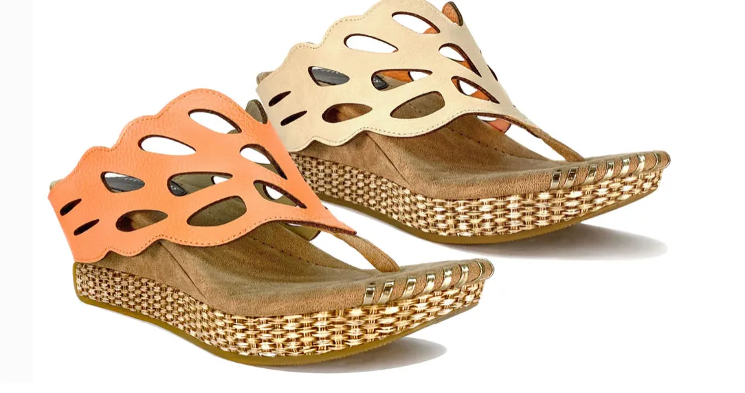 Mango/Cream Reversible Sandal