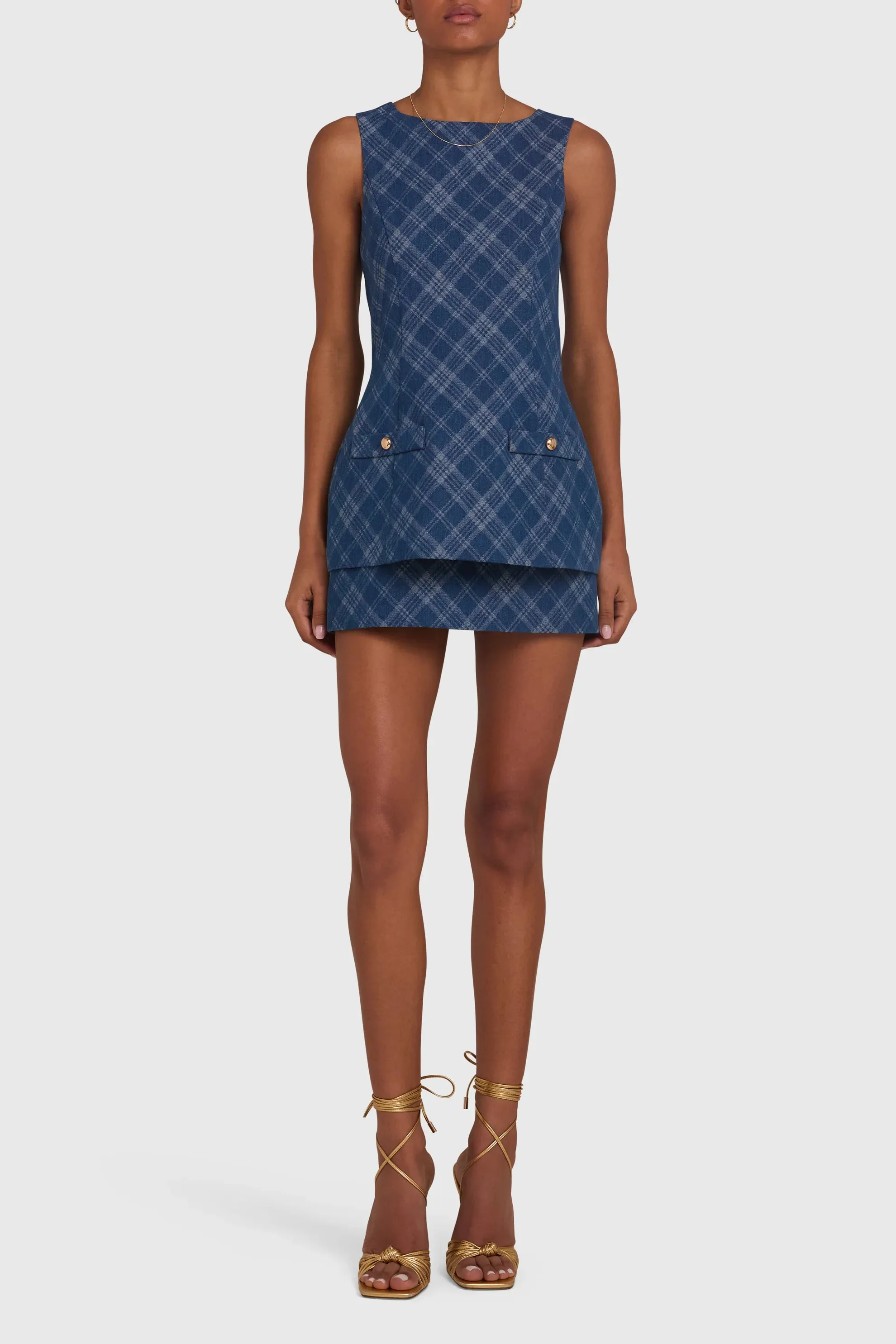 Maven Skort Romper (Argyle Denim)