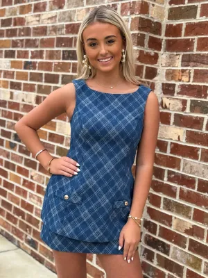 Maven Skort Romper (Argyle Denim)