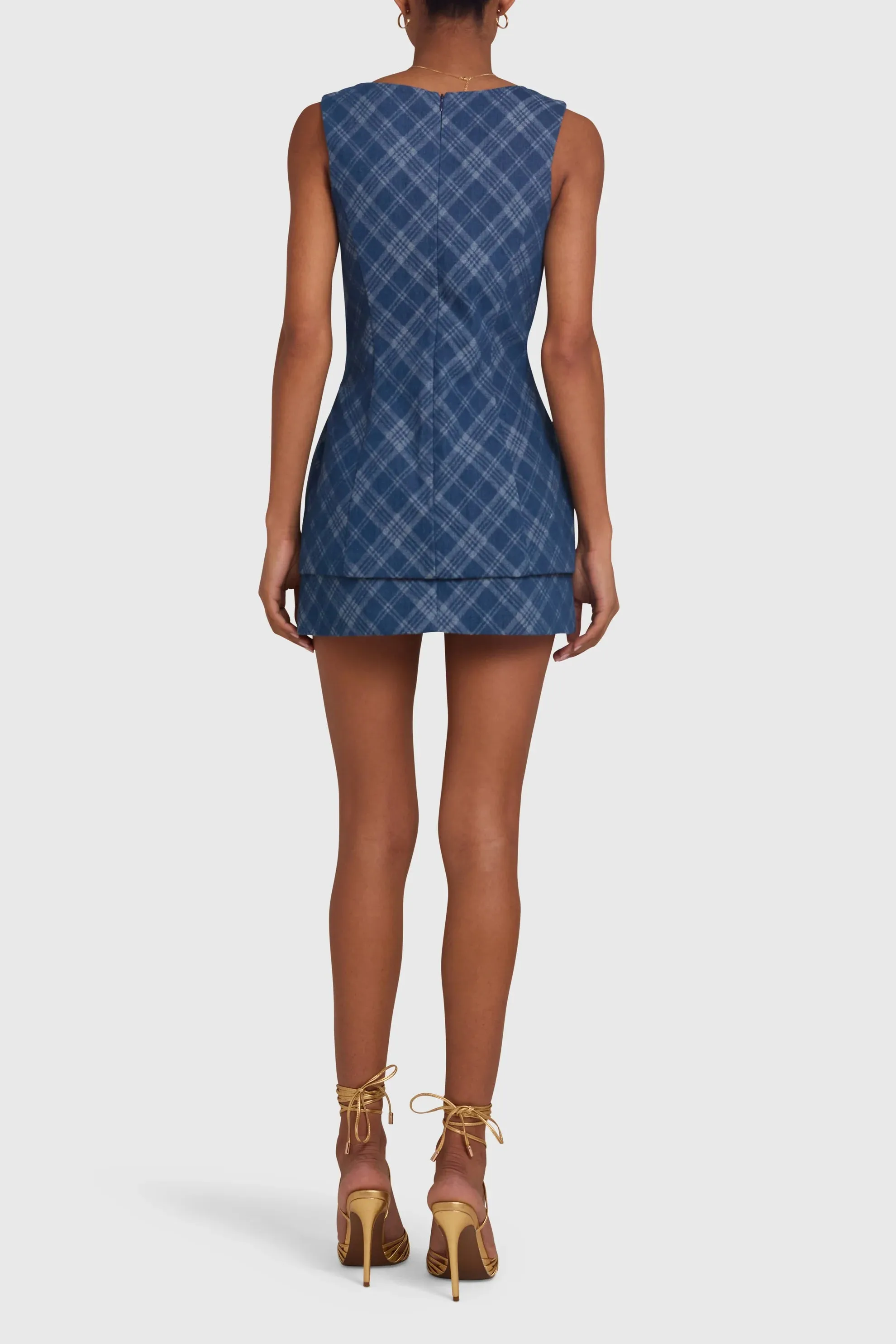 Maven Skort Romper (Argyle Denim)