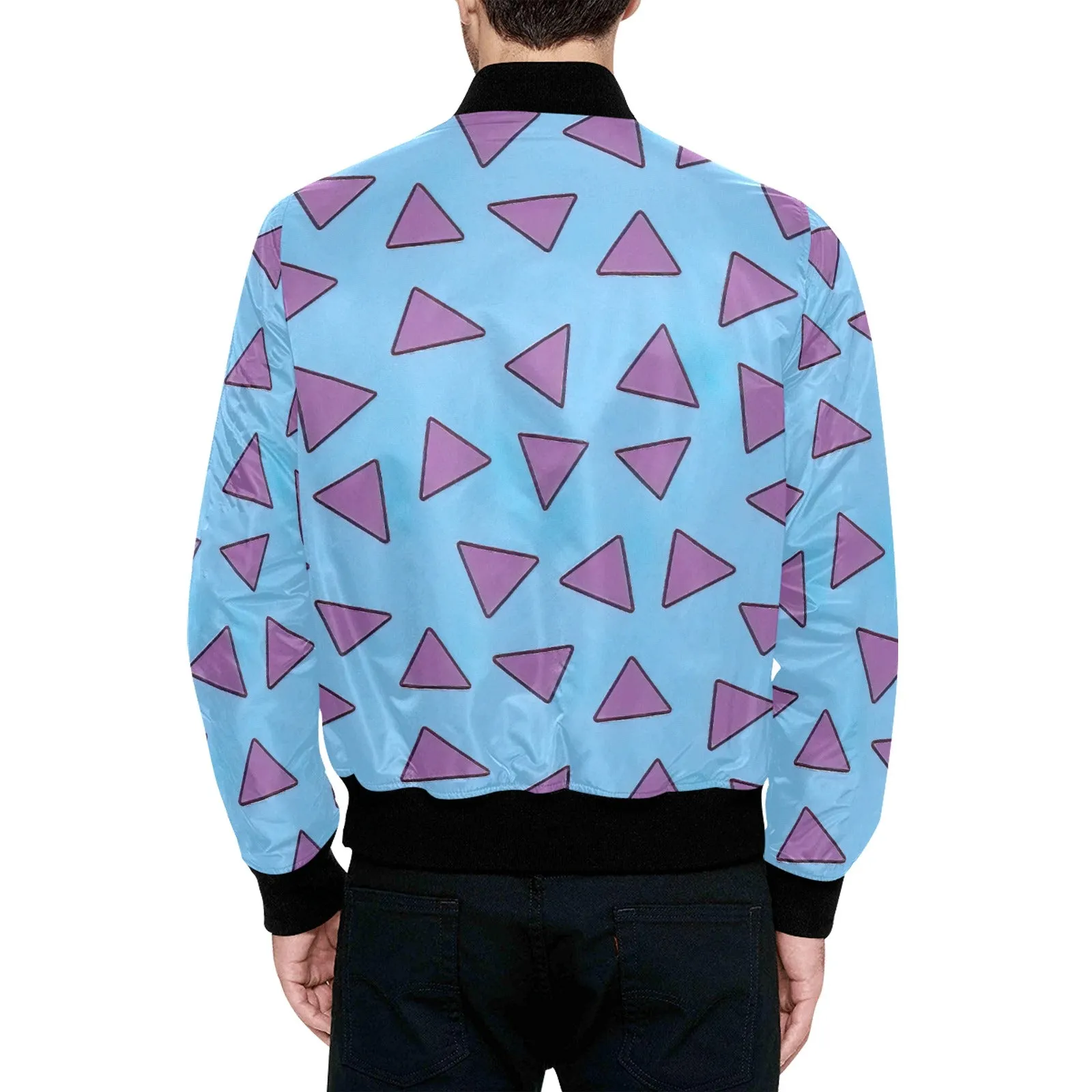 Men's All Over Print Quilted Bomber Jacket(Model H33)