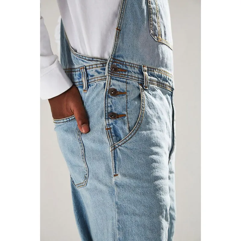 Men's Denim Bib Overalls Jumpsuit Workwear Dungaree Pants Jumpsuit