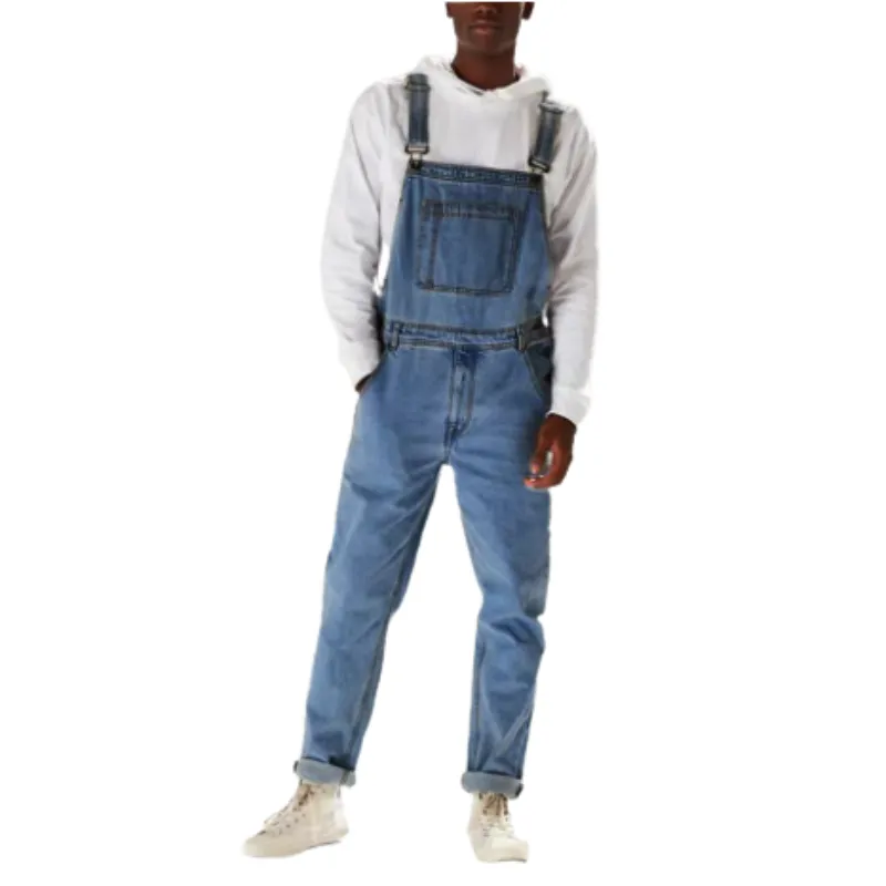 Men's Denim Bib Overalls Jumpsuit Workwear Dungaree Pants Jumpsuit