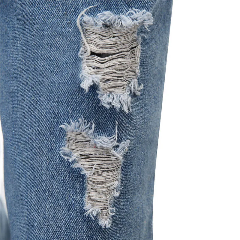 Men's Ripped Jeans Romper Shorts Sleeveless Denim Jumpsuit Shortalls