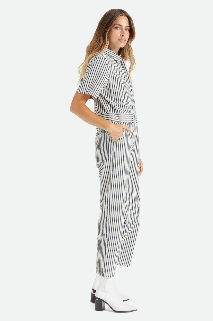 Mersey S/S Coverall - Dove Stripe
