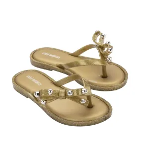 Mini Melissa Flip Flop II Kid - Clear Gold Glitter / Beige