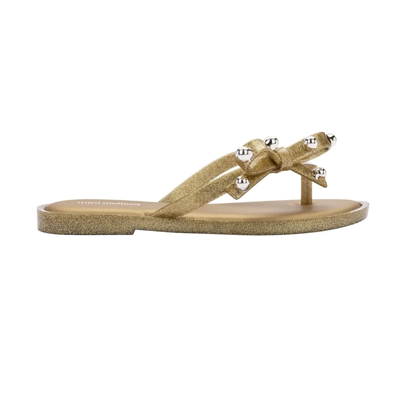Mini Melissa Flip Flop II Kid - Clear Gold Glitter / Beige