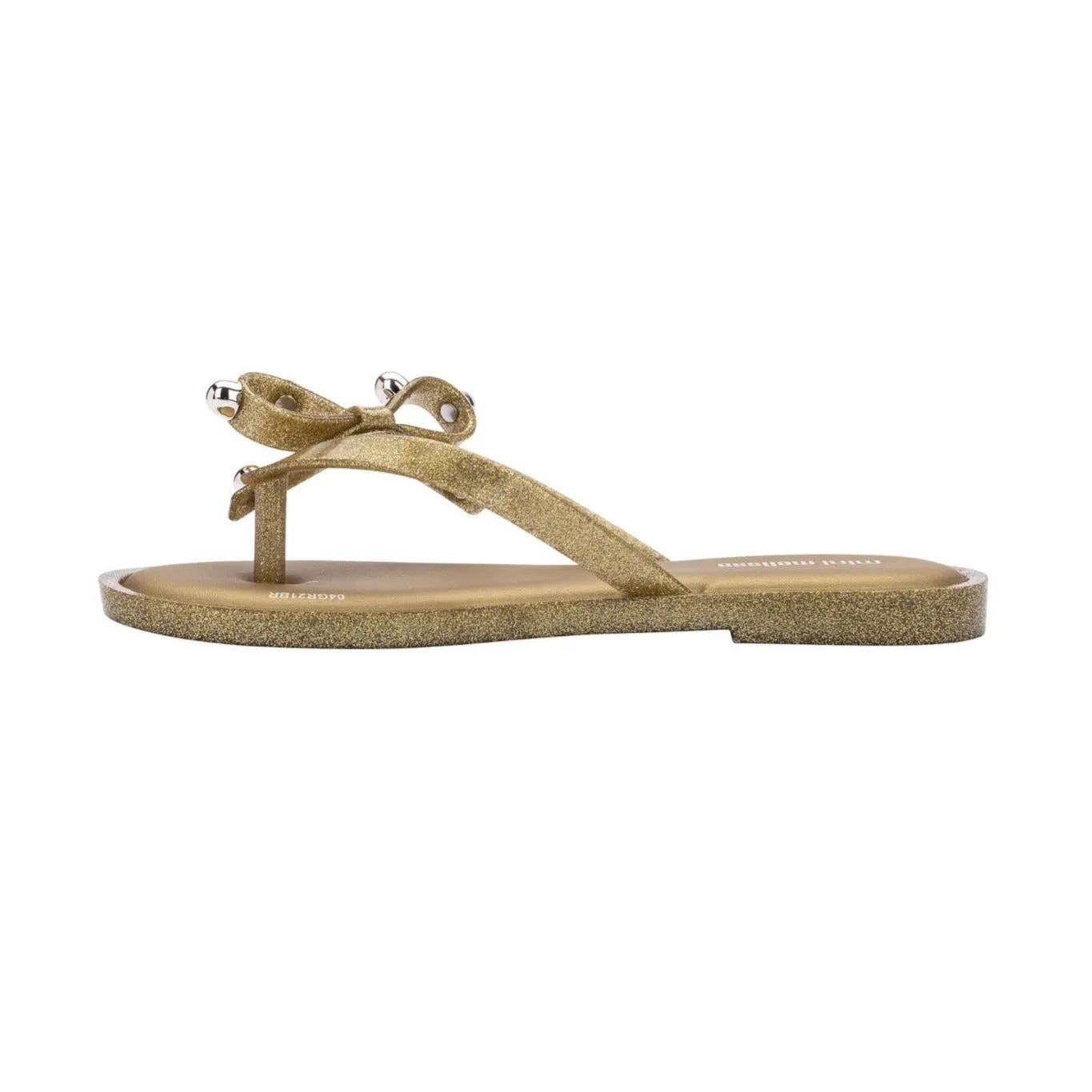 Mini Melissa Flip Flop II Kid - Clear Gold Glitter / Beige