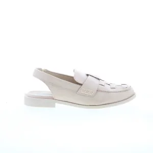 Miz Mooz Dorsey Womens Beige Leather Slip On Loafer Flats Shoes
