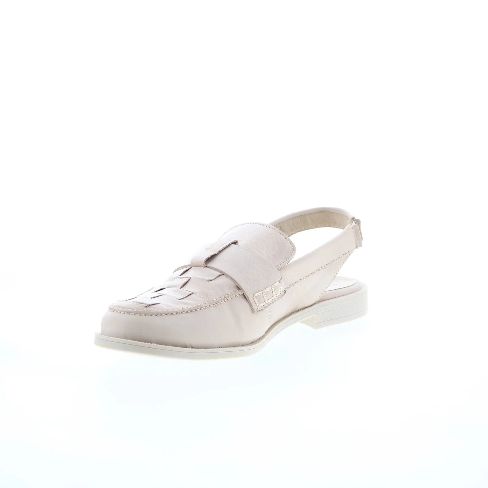 Miz Mooz Dorsey Womens Beige Leather Slip On Loafer Flats Shoes