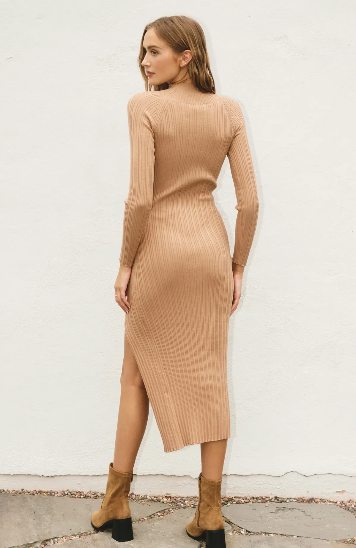 Mock Neck Bodycon Sweater Dress