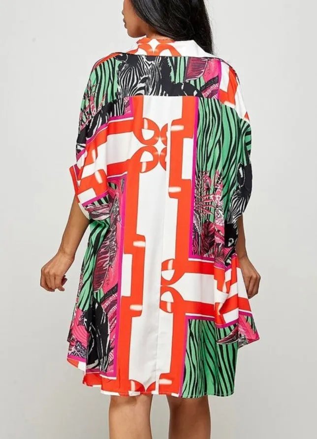 Multicolored Shirt Dress