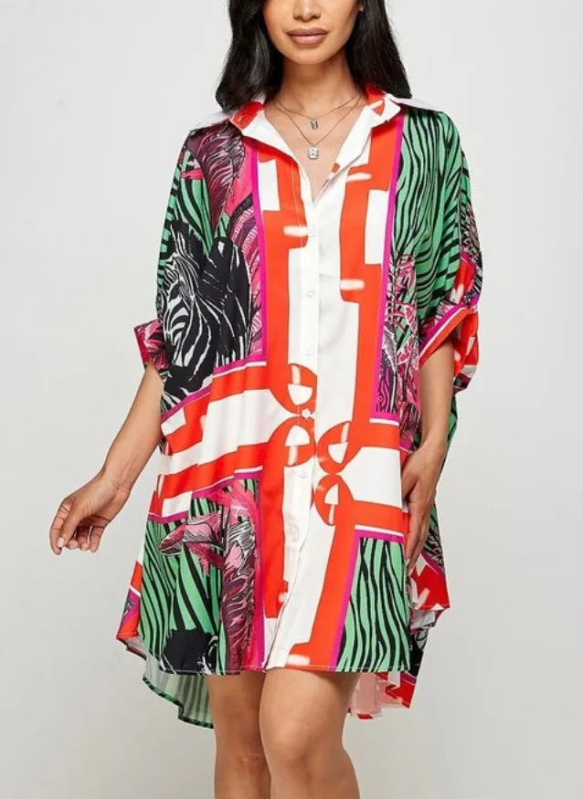 Multicolored Shirt Dress