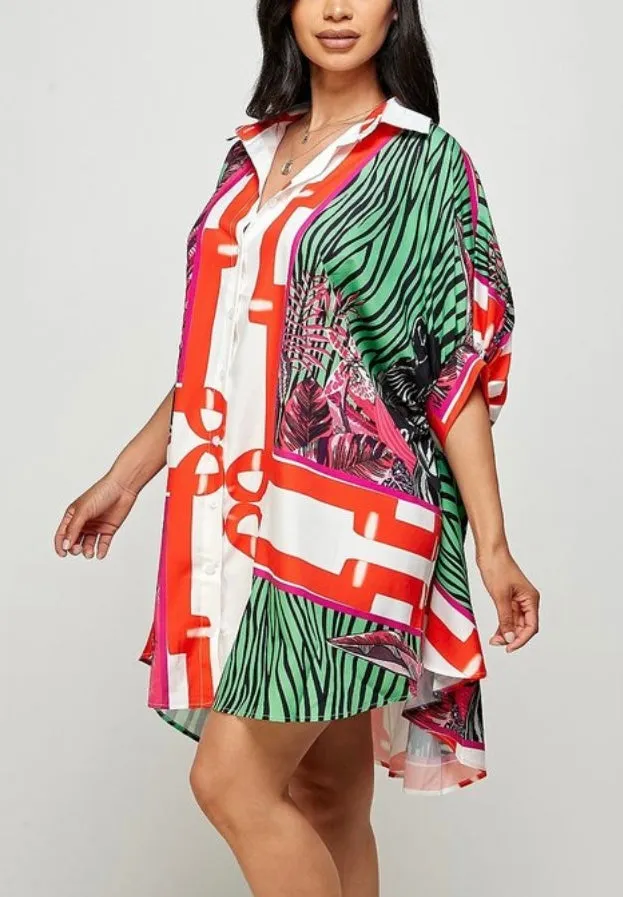 Multicolored Shirt Dress