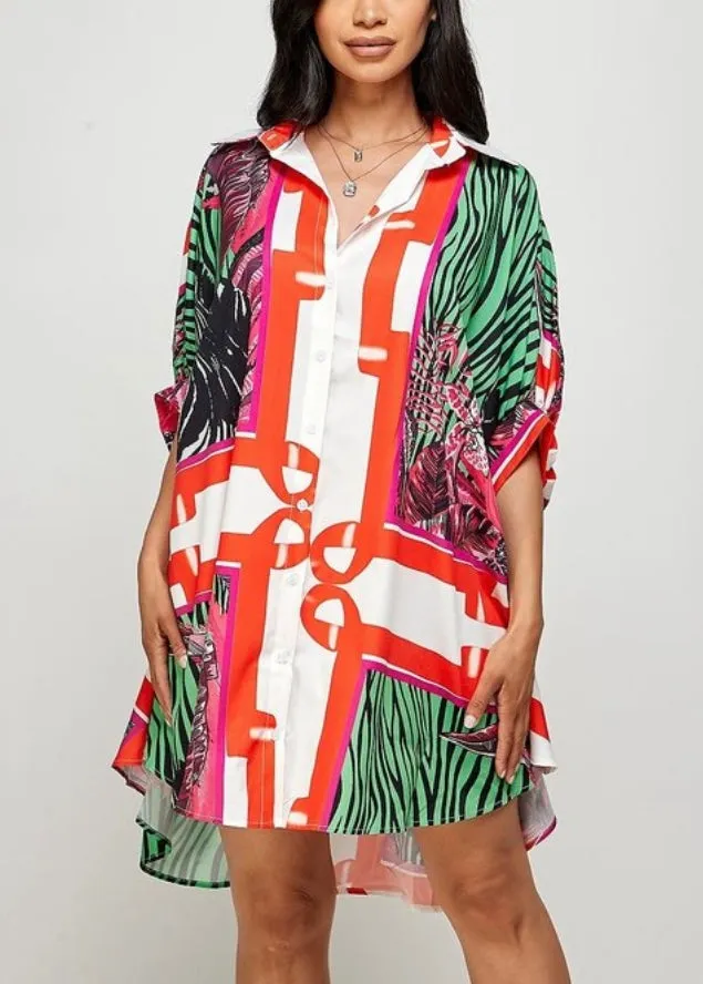 Multicolored Shirt Dress