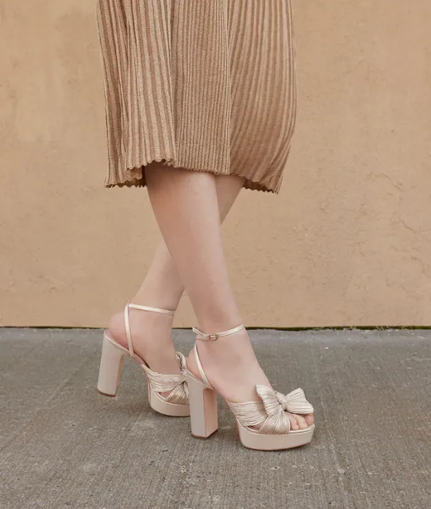 Natalia Pleated Platform Sandal