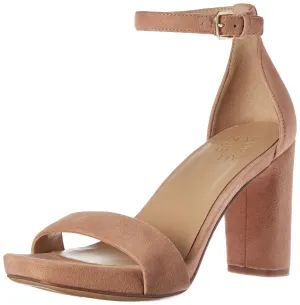 Naturalizer Womens Joy Ankle Strap Heeled Dress Sandal,Gingersnap Brown Suede,7