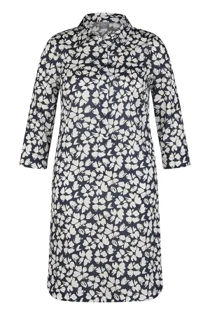 NAVY FLORAL MIDI DRESS