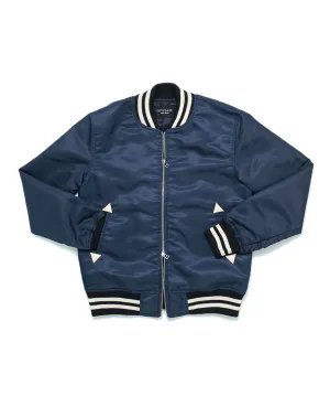 Navy Nylon Bomber Jacket