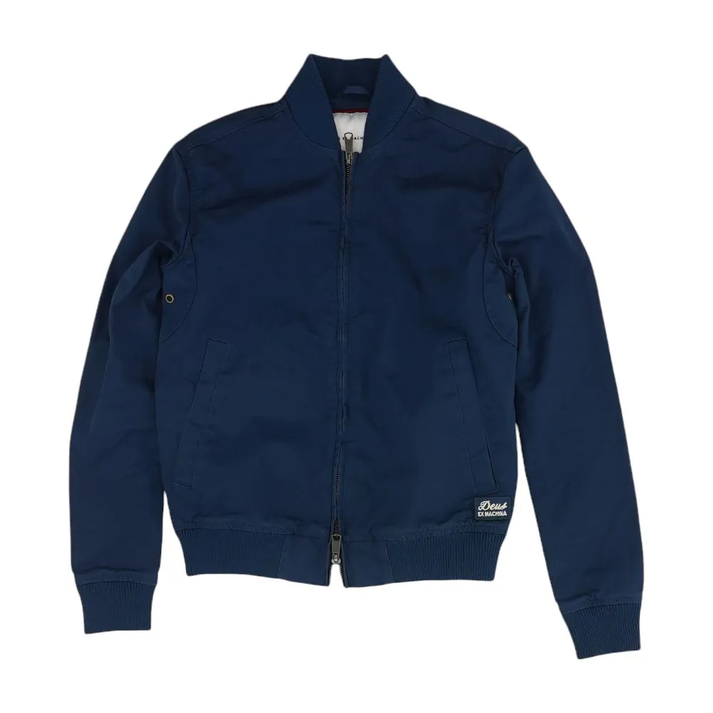Navy Solid Bomber Jacket
