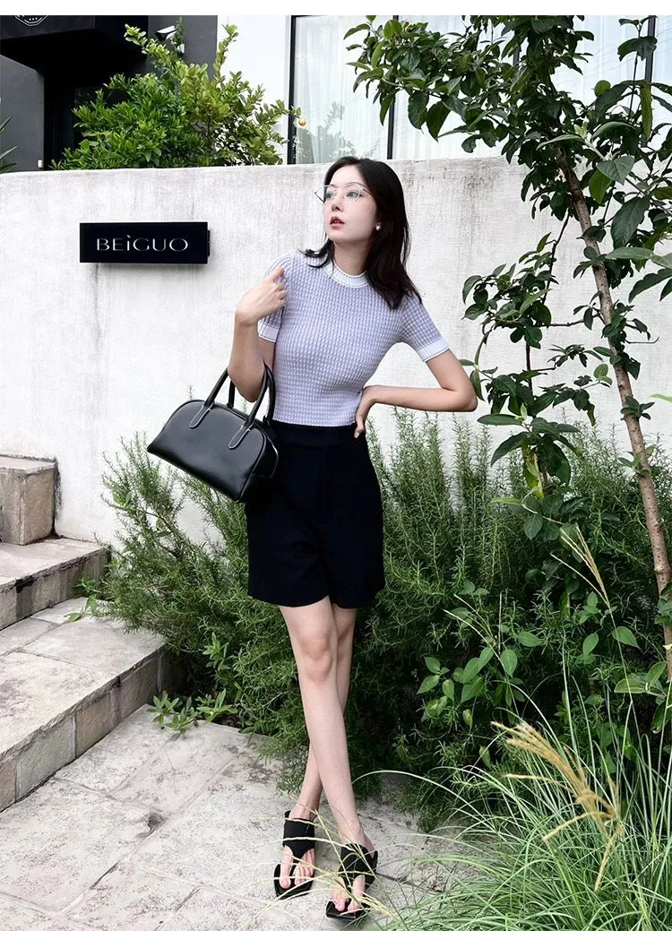 NEW & INSTOCK - Korean French Style Leather Wedge Slipper